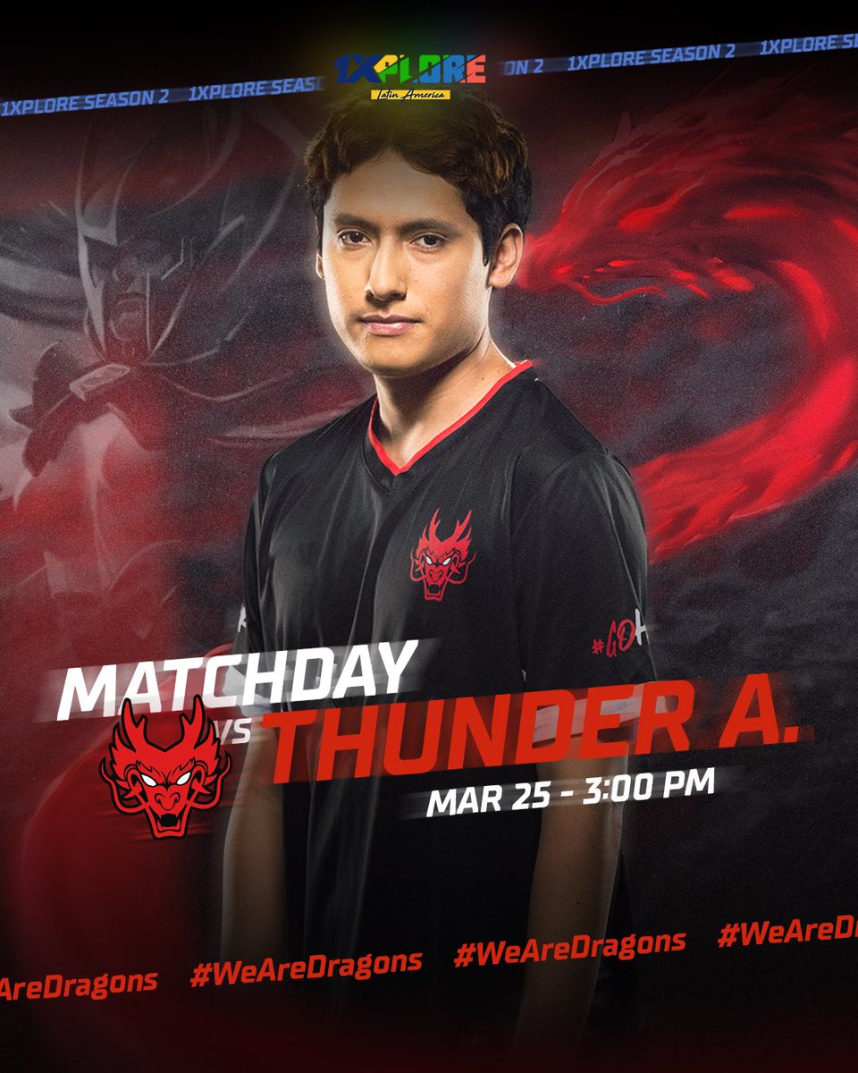 Tarde de dota vs nuestros amigos de @thunderawaken_ ⚡️
🇵🇪 3:00 pm
🇧🇴 4:00 pm
🇧🇷 5:00 pm
#WeAreDragons #1xplore