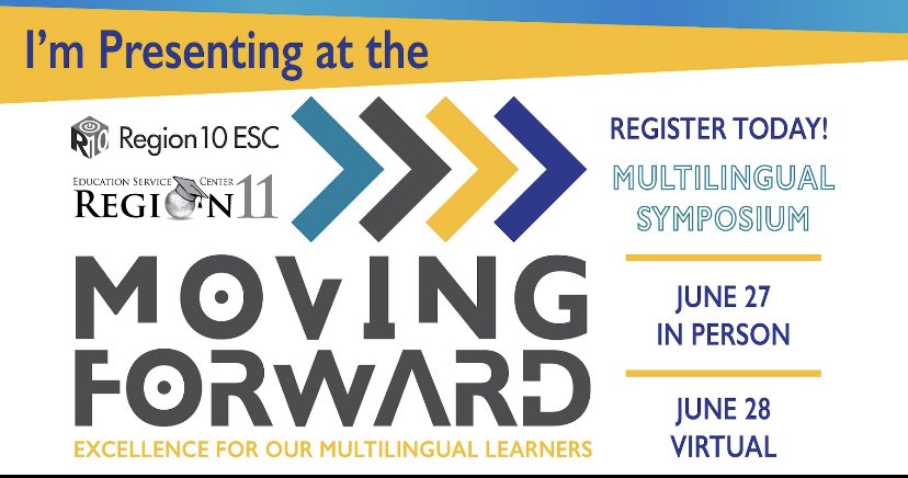 ColonMillyEd's tweet image. @eholmberg8 and I will be presenting at the Multilingual Symposium this Summer. Registration opened today. Please join us as we “Guide the writer and not the Writing.” #MovingForwrd23 #R10multilingual #ESC11BILESL
