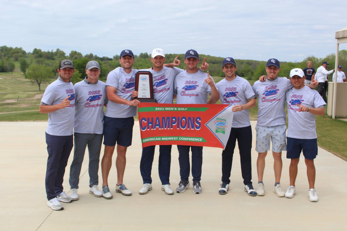 AMCSports's tweet photo. Congrats to @ColumbiaCougars for winning their first AMC Men's Golf Tournament Title! The Cougars have earned an automatic bid to the NAIA National Championships. 

#AMCSPORTS #AMCMGOLF #AMCMGOLFCHAMP https://t.co/ynT41fYLe7
