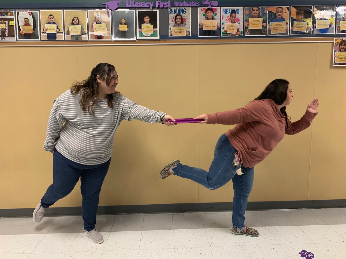 ELGINISD_NEIDIG's tweet photo. Look at the Literacy passing the #NESFinishStrong baton while showing off their graduates! Seriously, this team is amazing! #NESWildcats @ElginTxISD https://t.co/dN8HZh1X7k