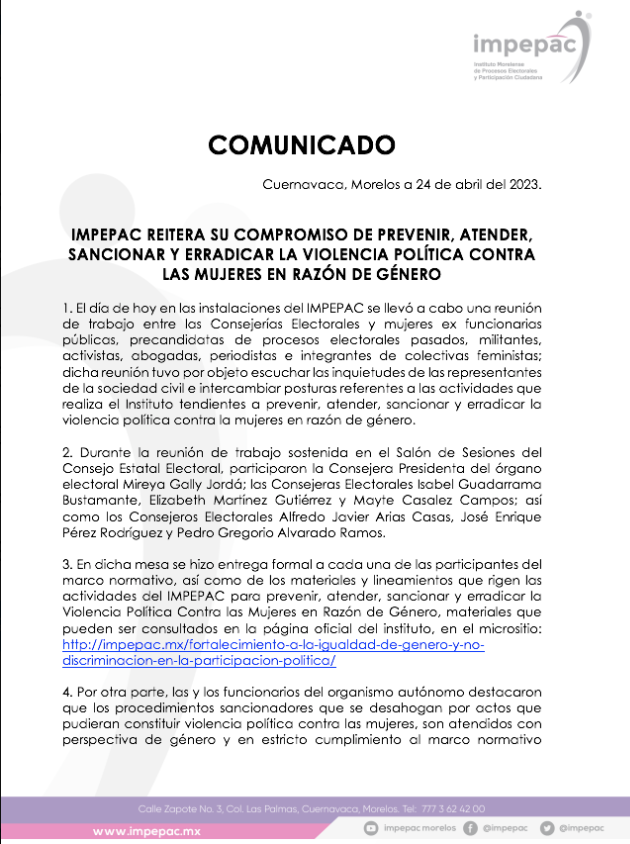 GallyJorda's tweet photo. El encuentro con mujeres activistas, abogadas, ex candidatas; regidoras y ex regidoras, tuvo buenos resultados. Les comparto parte de los compromisos hechos por el @impepac para atender la Violencia Política Contra las Mujeres en Razón de Género #VPCM. https://t.co/Tcf2rcOevj
