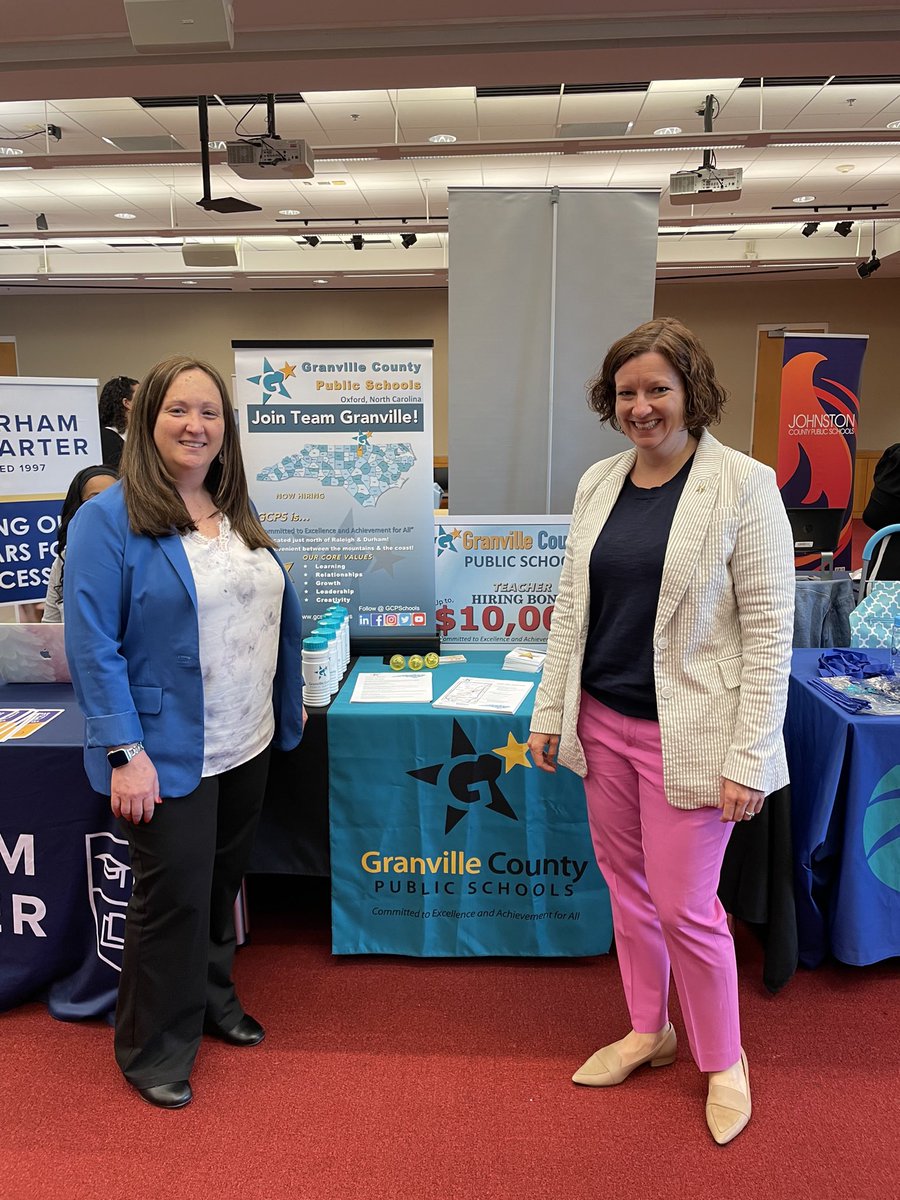 Seeking Wolfpack graduates to become teachers <a href="/GCPSchools/">Granville Co Schools</a>! Stop by our table to learn more &amp; ask about our sign on bonus! <a href="/ncsugradschool/">NC State Graduate School</a> <a href="/NCStateCED/">NC State College of Education</a> <a href="/NCState/">NC State University</a> <a href="/NELA_NCSU/">NELA</a> #OTM