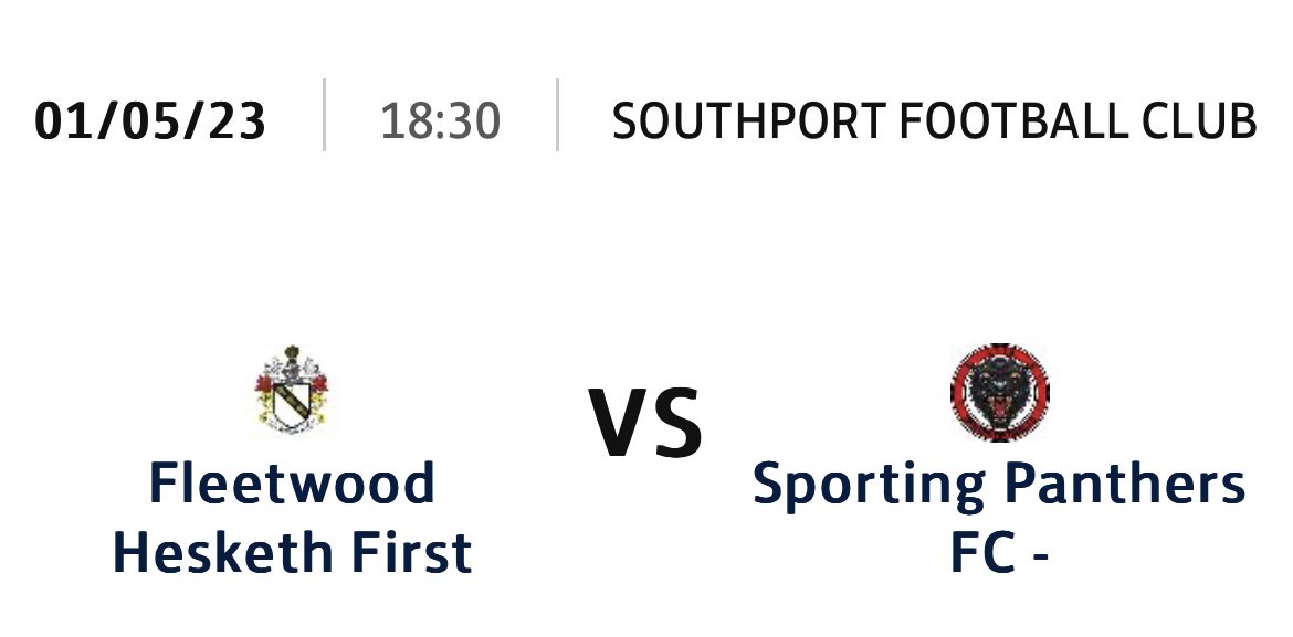 CUP FINAL MONDAY 1st MAY @ 18:30 KO🏆

If you’re free then come down and watch us play a very, very good outfit in @FleetwoodHeskFC 💪🏼

£5 tickets on the door and all support is appreciated⚽️❤️🖤