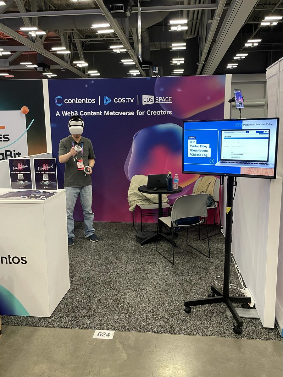 One day before @Coindesk's <a href="/consensus2023/">#Consensus2023</a>! 🚀

<a href="/contentosio/">Contentos</a> is thrilled to be a part of this amazing event!

Come talk to us at our booth, pick up some swag, and try on our VR headset for COS.SPACE! 😆

See you tomorrow! 👀

#Contentos #Consensus2023 <a href="/RealCOSTV/">COS.TV</a>