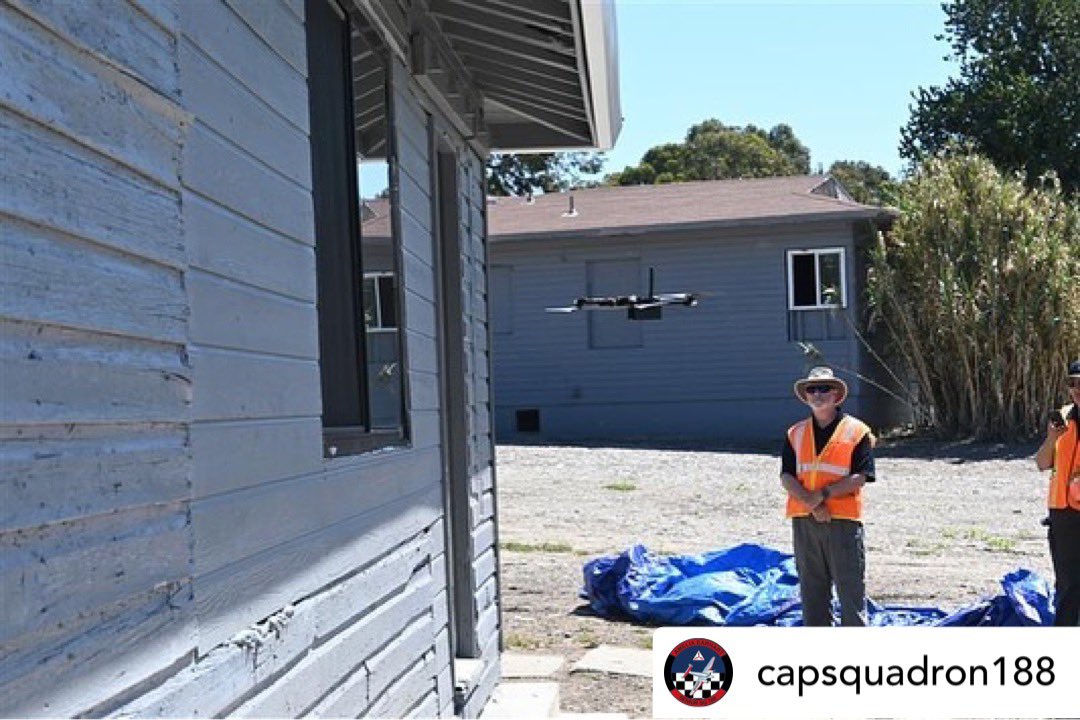 CAPGroup2CA's tweet photo. Groups 2 &amp; 5 gathered again at the #alamedacountysheriff regional training center #ACSO #RTC scenario village in #dublin #california  to continue #sUAS advance training. #Sempervigilans #goflycap #sUAS #skydio #drone
#civilairpatrol #cawgcap #capferlyfe https://t.co/xxDWxk2bmm