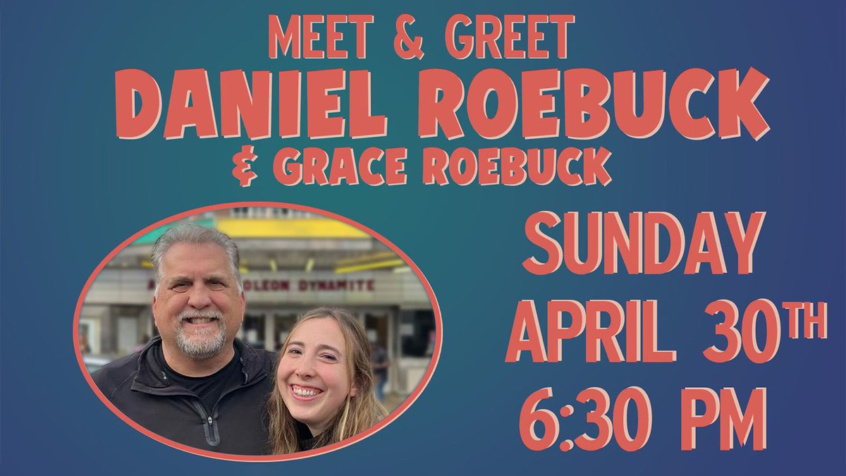 We’ll be hosting a special meet & greet with Daniel & Grace Roebuck on Sunday, April 30th before the double feature! Showing April 28th, 29th & 30th: Screen 1: 8:15 PM “Lucky Louie” 10:15 PM “Getting Grace” Screen 2: 8:15 PM “Evil Dead Rise” 10:10 PM “The Pope’s Exorcist”