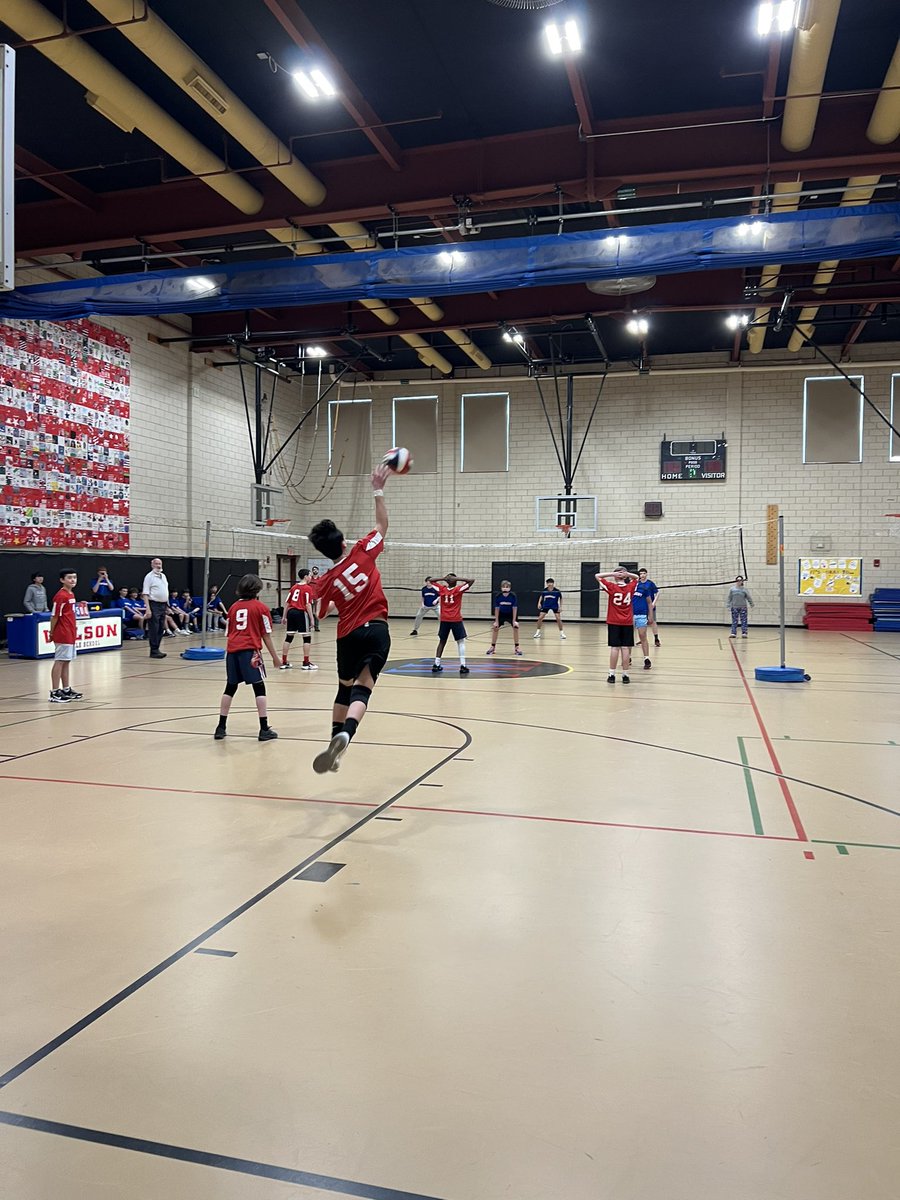First Boys VBall game vs <a href="/KmsNatick/">Kennedy MS Natick Athletics</a>. Wilson is up 16-5 in the first game.