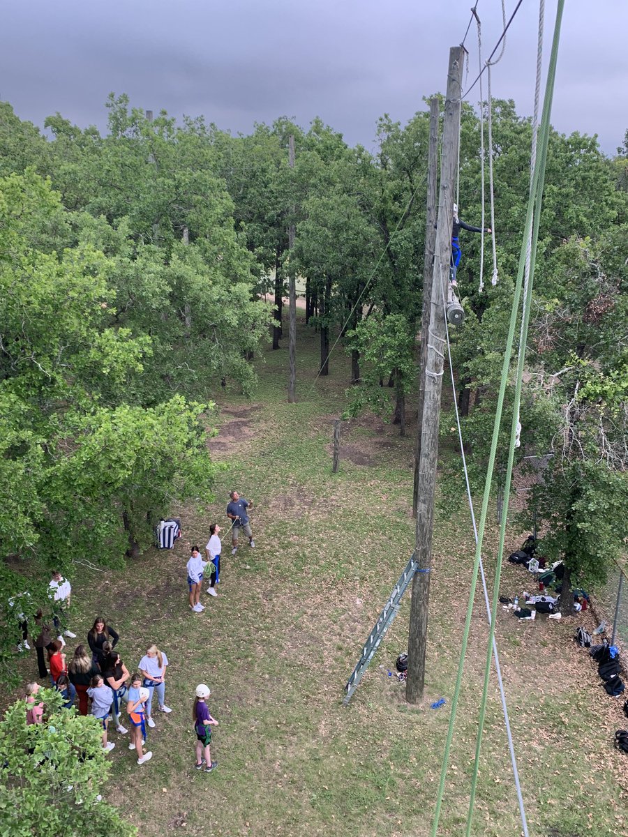 Great day to get out of our comfort zone &amp; learn how to encourage others up on the ROPES COURSE! Funtastic time all around🤩 Ready to climb, climb ON!