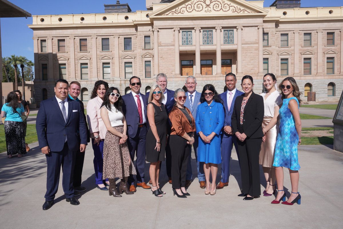 TimONealCEO's tweet photo. Members of Thrive Services Group met with our #Arizona elected officials as part of our Thrive Day at the Capitol, sharing our innovative business model, which delivers both profit and purpose. 

At Thrive, we envision a world free of poverty, homelessness and hunger, and we are committed to creating a future where all people can thrive. We will develop and fund education and housing programs through profits generated by our businesses that include Thrive Real Estate Group, Thrive Development Group, and Thrive Food Services Group, which recently launched @noble_ground. 

I am grateful to the elected officials and their staff for taking time to speak with us to learn about Thrive Services Group and our mission to generate maximum revenue with the purpose of investing these dollars into life-changing social services. 

#DayattheCapitolAZ  #profitsandpurpose

https://t.co/T0KqhpDXMd

https://t.co/1emvtrZEGh