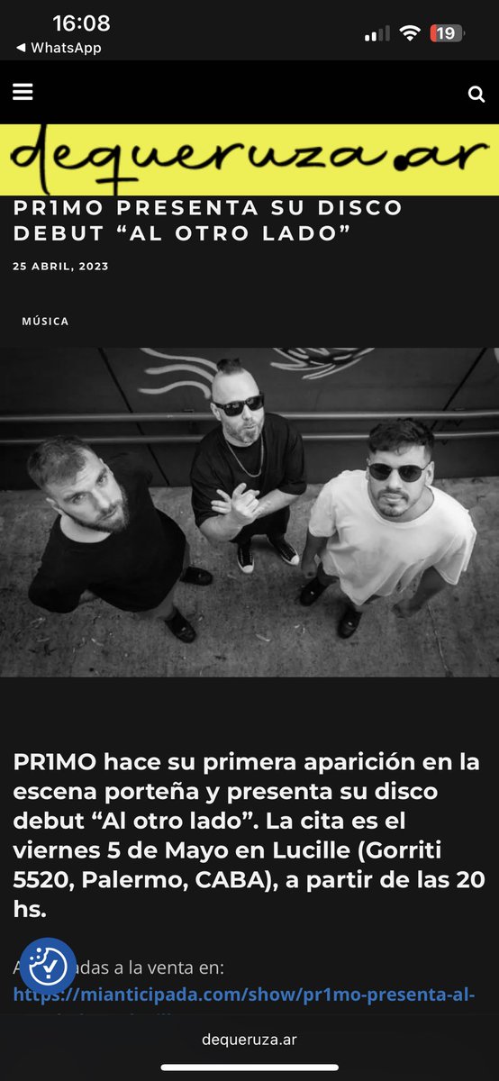 PR1MOOFICIAL's tweet photo. Se viene con todoooo!! Gracias @DequeruzaAr #primo #pr1mo #lucille #alotrolado #debut #rock #banda https://t.co/ribAe9MKqi