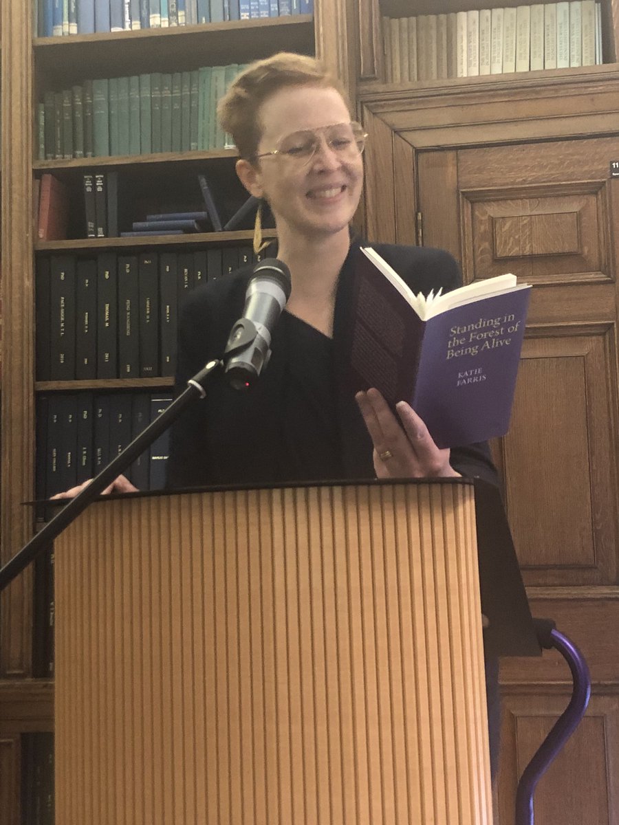 Katie Farris @katiefar reading from the wondrous ‘Standing in the Forest of Being Alive’ @PavilionPoetry @AliceJamesBooks in Liverpool tonight