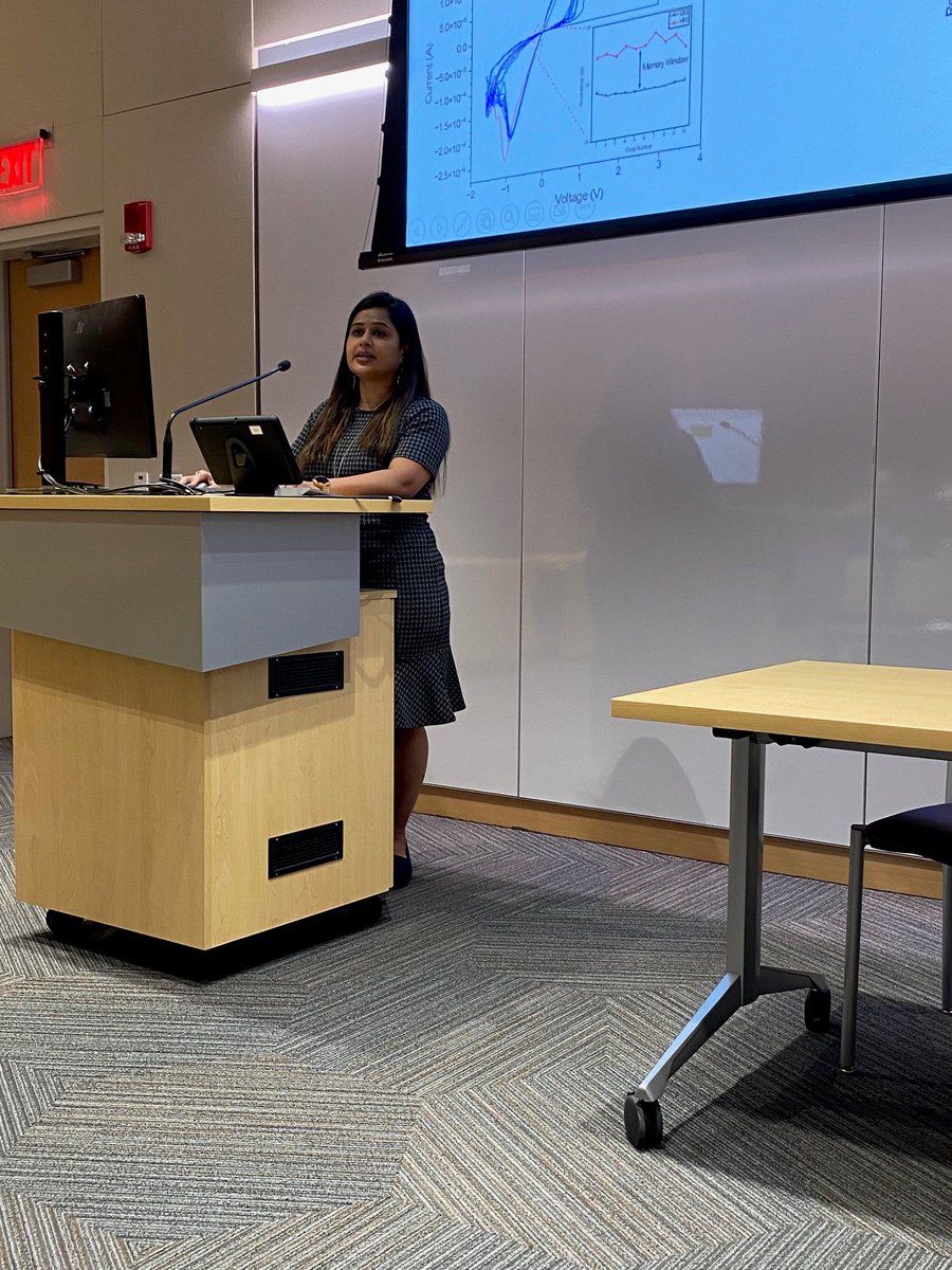 CNSE's tweet photo. #SUNYPoly Ph.D. candidates Jeelka Solanki and Jacob Sitterly presented their research at the New York Nanotechnology Network Symposium at the @ualbany. In addition, twelve #CNSE students presented research posters at the event.   #semiconductor #chipsact #asic https://t.co/68NrSdFian