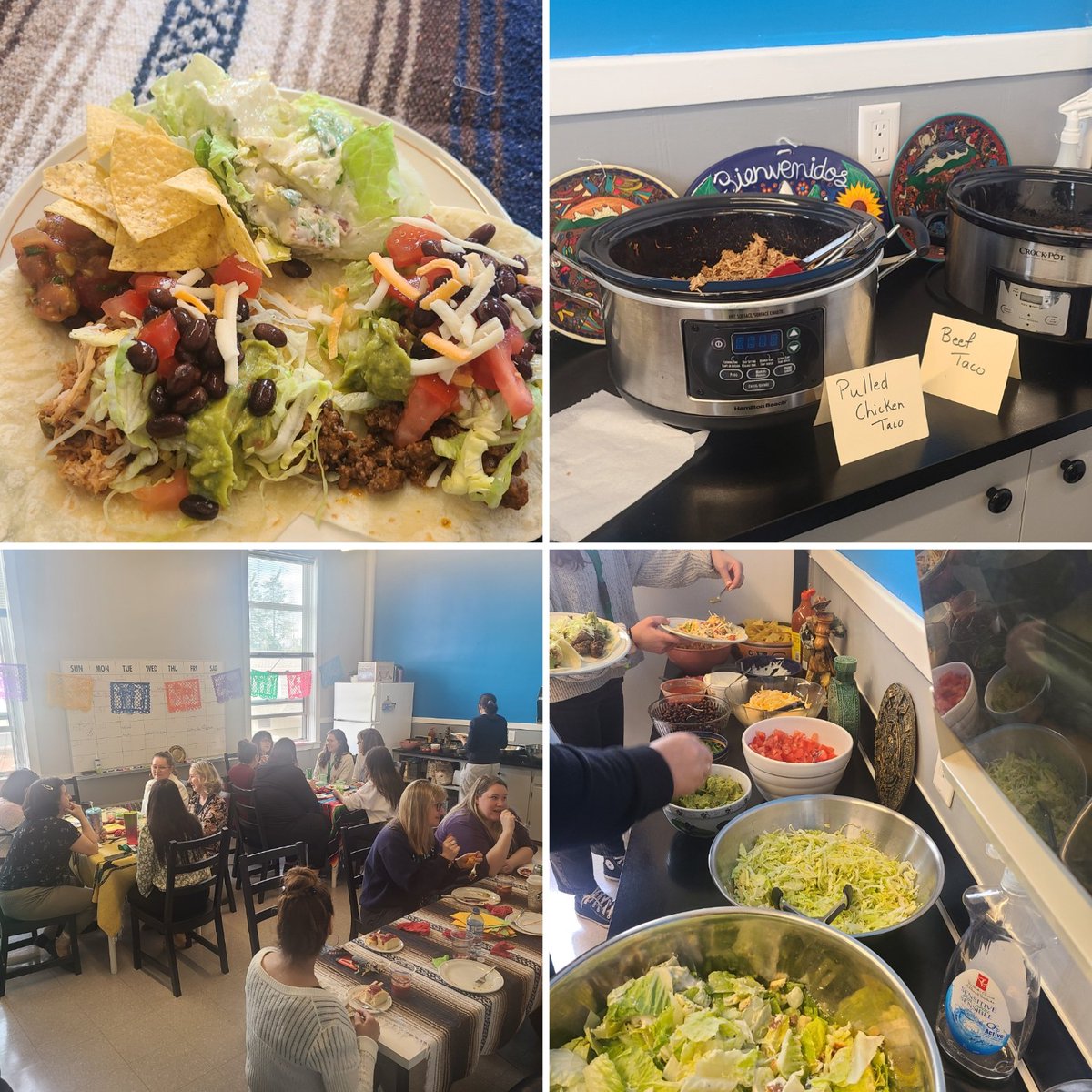 MariaFonseca80's tweet photo. Taco Tuesday @stpatsmr Yummy way to spend lunch with colleagues 🥰 @CISVA2 #dinewithstyle #potluck https://t.co/hnVi2RXPcu