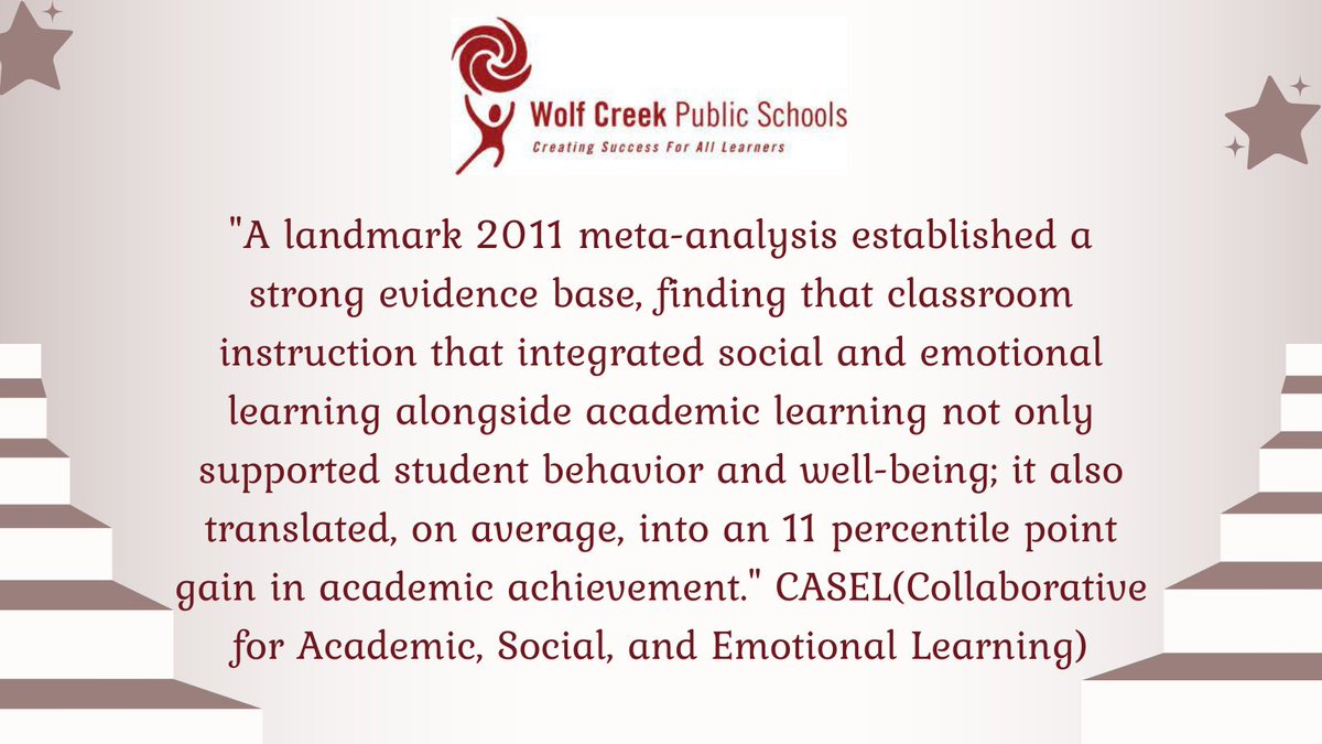 Why Social Emotional Learning? Because providing SEL on a universal level helps learners develop self, and social awareness, self-management skills, relationship skills, and responsible decision making. This personal growth results in behavioral, and academic improvements.