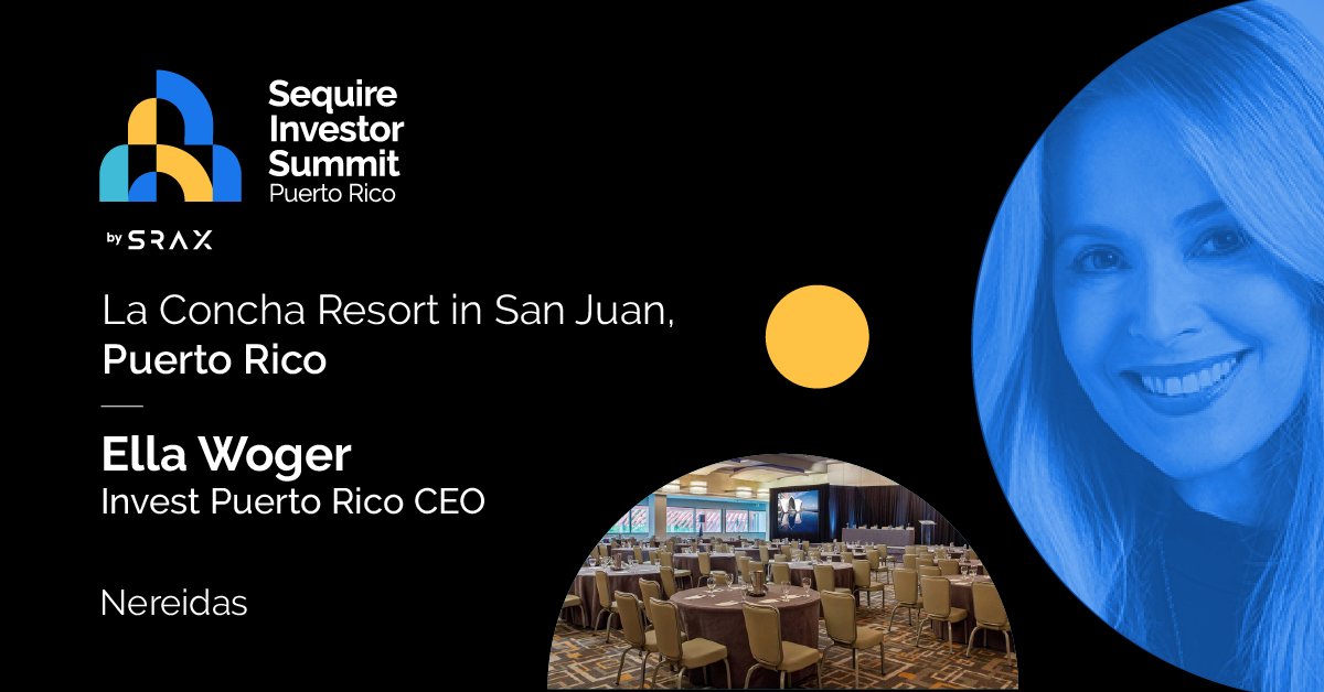 SRAXmedia's tweet photo. Ready to Invest in Puerto Rico with @InvestPR ? Join us at 4:00 @ the Nereidas Hall to hear from CEO Ella Woger.
Day 1 is still going, check out the full schedule: https://t.co/nfkEo7JRVx
#SequireInvestorSummit #SequireEvents #InvestorCommunity #PuertoRico https://t.co/4f6wIiAmIj