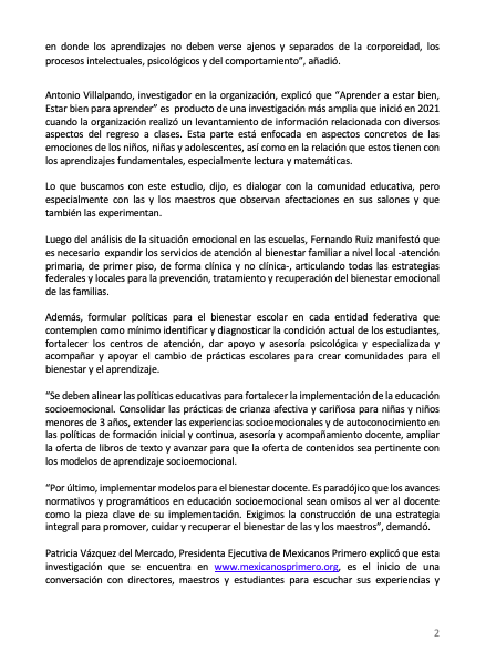 Mexicanos1o's tweet photo. En Mexicanos Primero publicamos el estudio “Aprender a estar bien, estar bien para aprender” -primero en su tipo-, que revisa la situación socioemocional de niñas, niños y adolescentes (NNA), así como las políticas educativas para el bienestar emocional en las escuelas. (cont.) https://t.co/paYkoiWavW