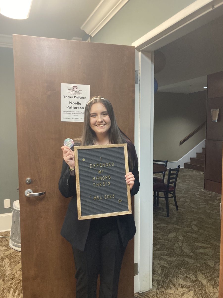 MaryEDozier1's tweet photo. Congratulations @AcademicNoelle for a successful defense of your Honors Thesis! #ADHD #TikTok #HonorsThesis @ShackoulsHonors https://t.co/vH3N0nUO7g