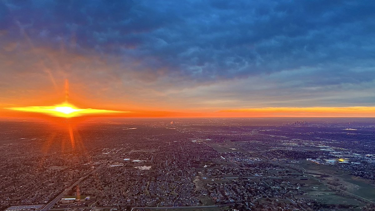 Colorful sunrise over the city #colorfulsunrise #sunrise #morning #sunshine #aerialphotography #weather #clouds #officeview