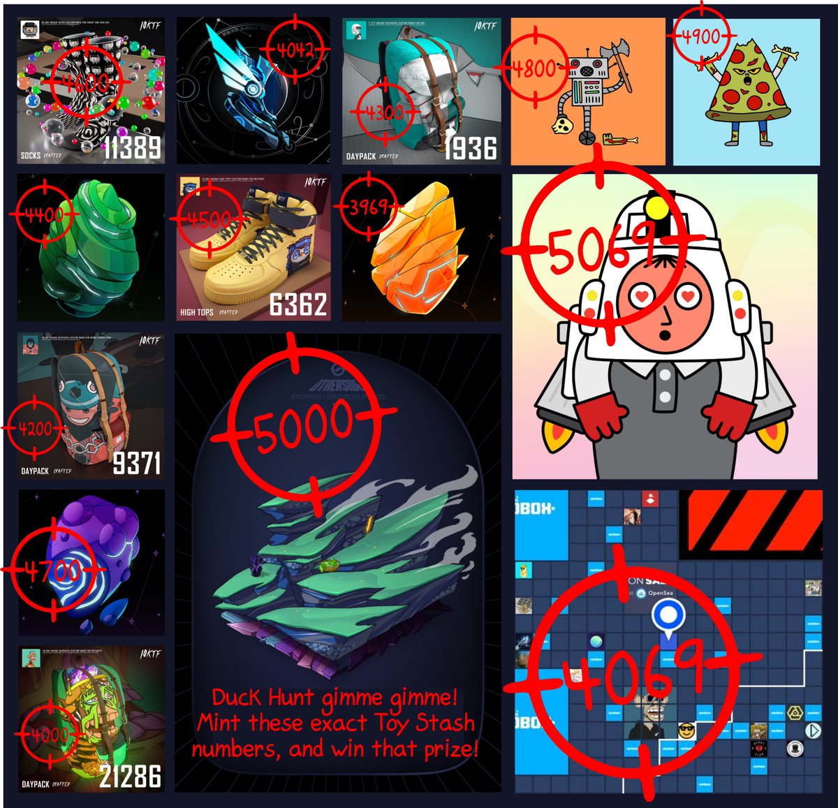 ToyBoogers's tweet photo. Gratz @DonkeyBoyD9 you won a Dunk Hunt Mint Game by minting Toy Stash #4300! 💥🦆💥

🎉 @10KTFshop Daypack 1936 Delivered 🎉

Toy Stash mint #4400 is for an @OthersideMeta Farmer Vessel! 💥🦆💥

🎉 RT
🎉 Tag 3 Amigos
🎉 Follow above

🐹 Mint Toy Stash: https://t.co/VaKXHL6RKc 🐹 https://t.co/1Ef5QgWTGD