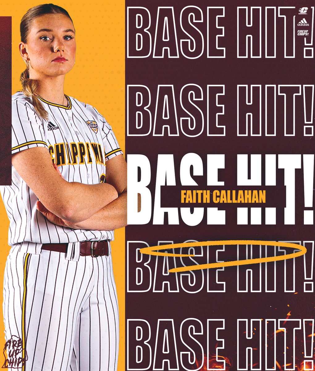 CMUSoftball's tweet photo. B2| Faith Callahan 🫡 we see you 

She starts the second inning with a base hit right up the middle on the first pitch!

#FireUpChips🔥⬆️🥎 | @FaithCallahan31 https://t.co/ZQX2zRik0n