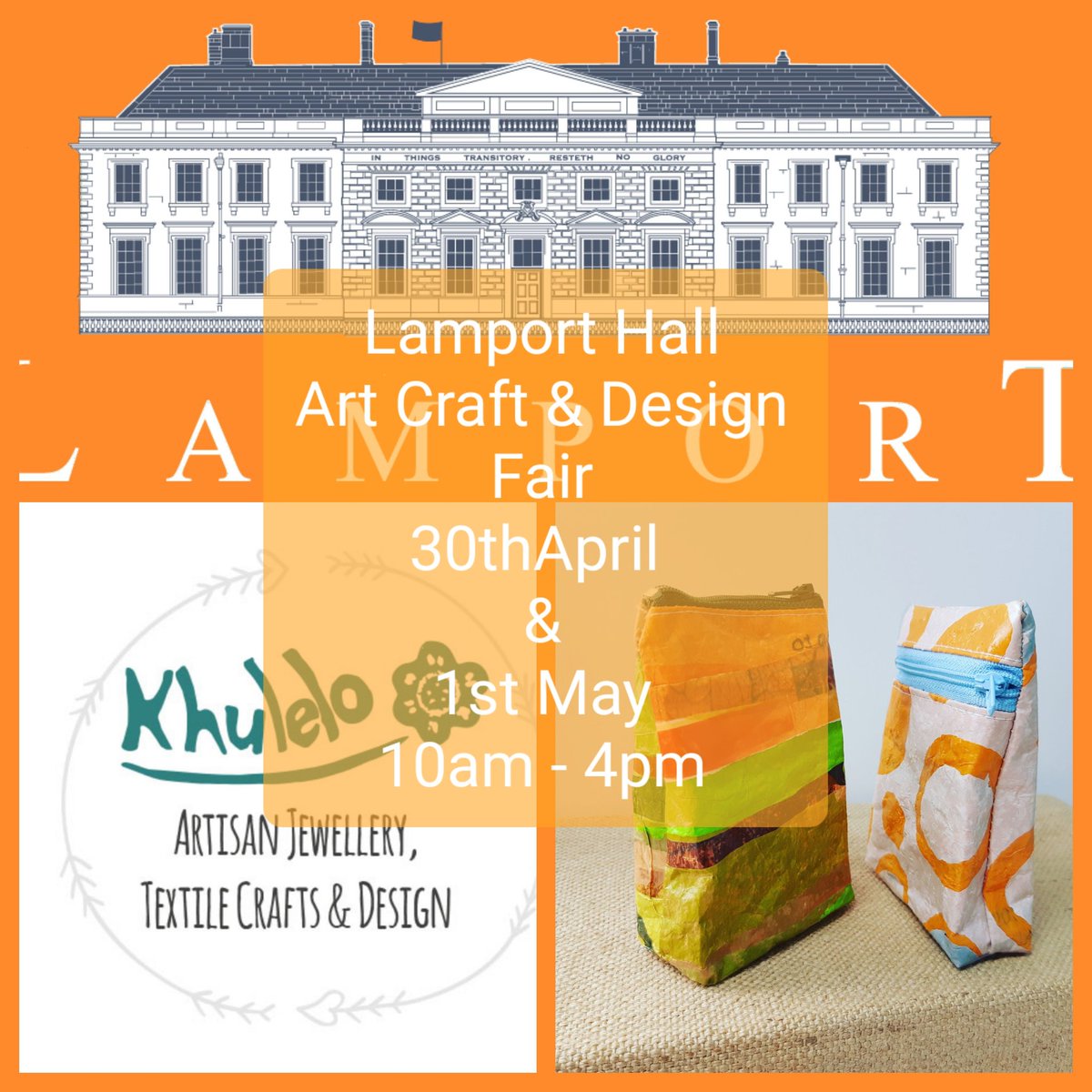 This Sunday and Monday Bank holliday Khulelo will be at Lamport Hall.
From 10am till 4pm.