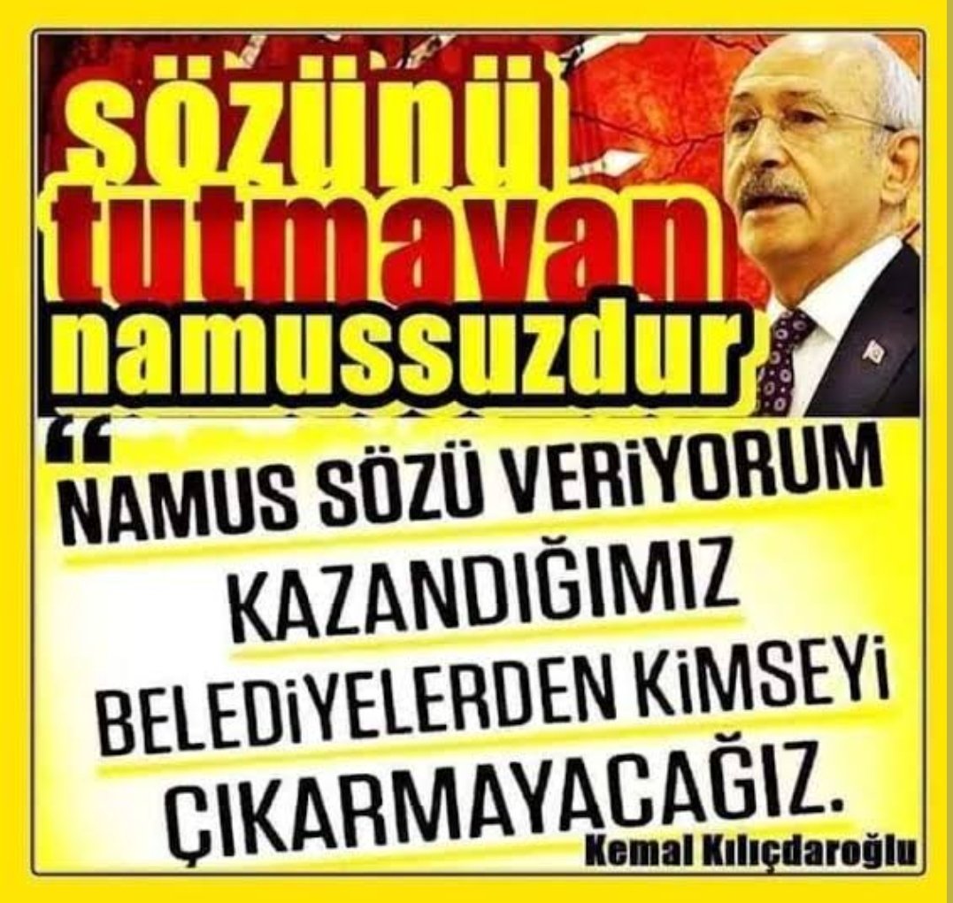 Ne Demişlerdi? #SozunuTutmayanNamussuzdur Göreve gelir gelmez hiçbir suçu yokken kamudan çıkarılan onbinlerce personelin Ahı İki Yakanizdadir. <a href="/kilicdarogluk/">Kemal Kılıçdaroğlu</a> <a href="/ekrem_imamoglu/">Ekrem İmamoğlu</a> <a href="/herkesicinCHP/">CHP 🇹🇷</a> <a href="/istanbulbld/">İstanbul Büyükşehir Belediyesi</a>