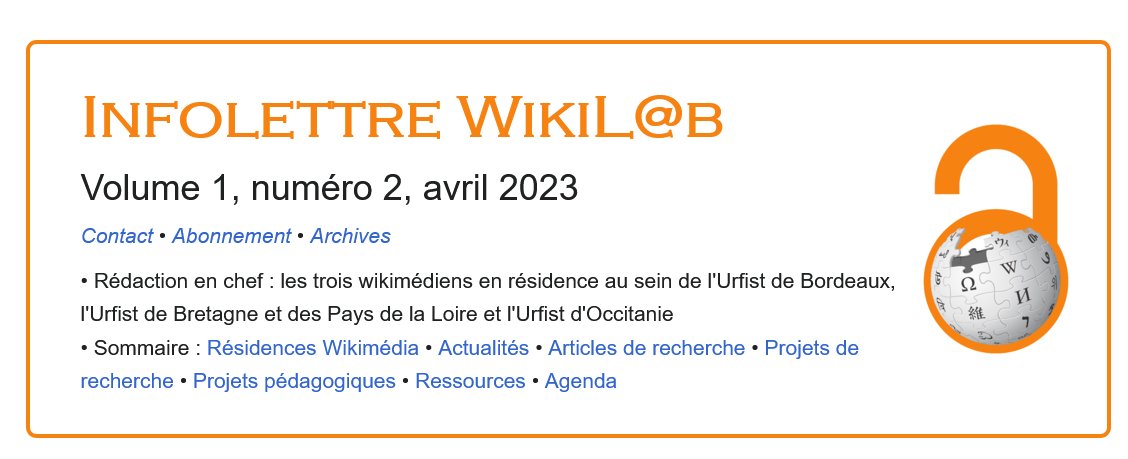 Pyb75's tweet photo. Un grand merci aux 150 premiers abonnés à la lettre d'information wikil@b, le nouveau rdv mensuel traitant de la science ouverte et des projets Wikimédia. Plus qu'à boucler le second numéro #ScienceOuverte #WikifierLaScience https://t.co/FFyeiNo7Rm https://t.co/QQ80HvVT8T