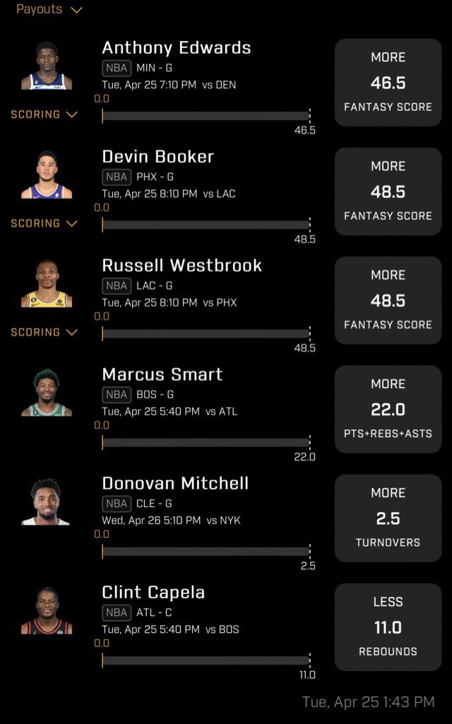 PaPaChef__'s tweet photo. NO TACOS FOR ME TODAY HERE’S A 25X INSTEAD‼️🔥

GOOD TO BE BACK FOR PLAYOFFS LETS GET IT✅💰

#prizepicks #gamblingtwitter #NBA https://t.co/n7KqWakKfe