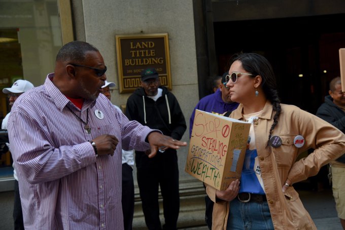 Today at our protest outside the Sheriff&rsquo;s Office, Sheriff Bilal sent counter protesters to drown us<a href="/tag/mandeladay"class="tags"><span>#mandeladay</span></a>