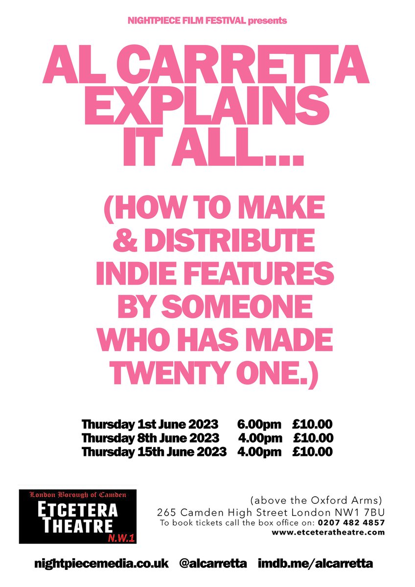 alcarretta's tweet image. First artwork in test. 

My guide to #indie filmmaking comes to @EtceteraTheatre this Summer. If you want to know how to flip feature #films on peanuts this is what you need to come and see. 

imdb.com/name/nm3428843/