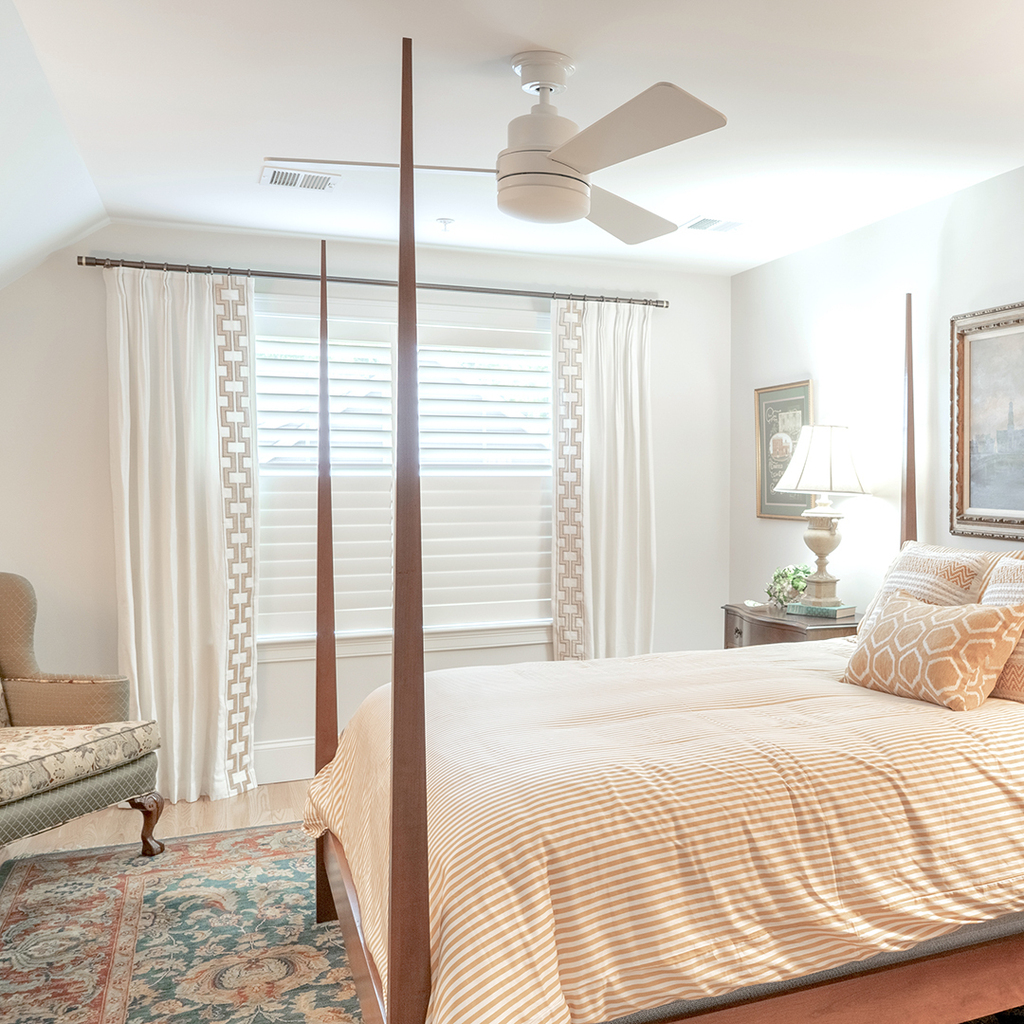 Drapes add a layer of extravagance to spaces where texture and comfort are on display. These include a unique patterned trim that pairs perfectly with the decor and overall look of the space. Get inspired by scheduling your free design consultation today.