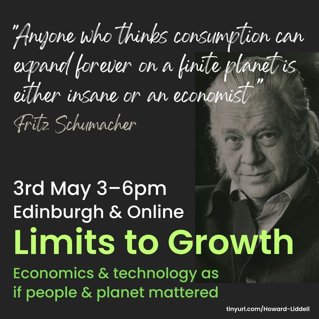 Is economic growth for its own sake harming our wellbeing? Is our technology delivering us from environmental disasters or destroying our planet? Explore these issues May 3rd 3-6pm online/in-person tinyurl.com/ms6wt5k3
#Degrowth #GreenGrowth, #Sufficiency #Oneplanetliving