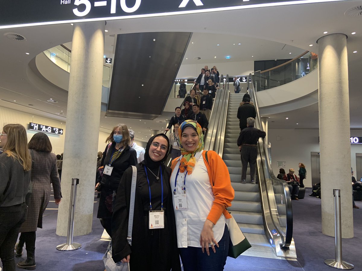 MarwAlAlawi's tweet photo. I finally got to meet one of my HCI Role Models yesterday!!❤️ As an Arab female HCI researcher, having someone like @SaraKhNabil who I can look up and relate to has been a pertinent part of my journey 🙏🏻 #CHI2023 https://t.co/kkLBmACCsl