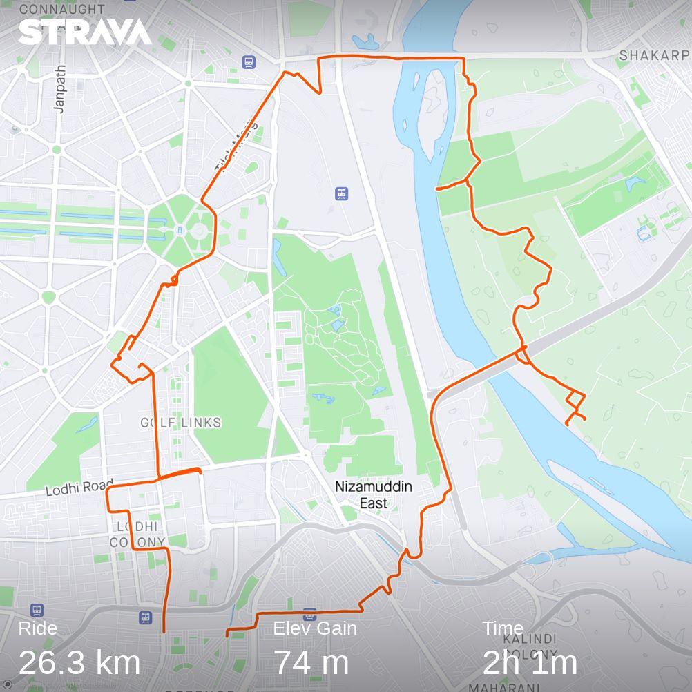 Yamuna River bank ride. 

Check out my ride on Strava.
strava.app.link/B1JdkS6gizb