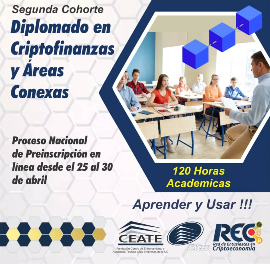 jayamarc's tweet photo. ¡Tenemos fecha, 2da Cohorte! Diplomado en Criptofinanzas y Áreas Conexas 📝
📌 Preinscripción en línea del 25 al 30 de abril. ¡No te quedes por fuera! @bhamidia @universidad_de_carabobo @faces_uc @ceatearagua  📌 Formulario Preinscripción 📝📱
https://t.co/Hy8HzOFZ6n https://t.co/L9HDyTHY88