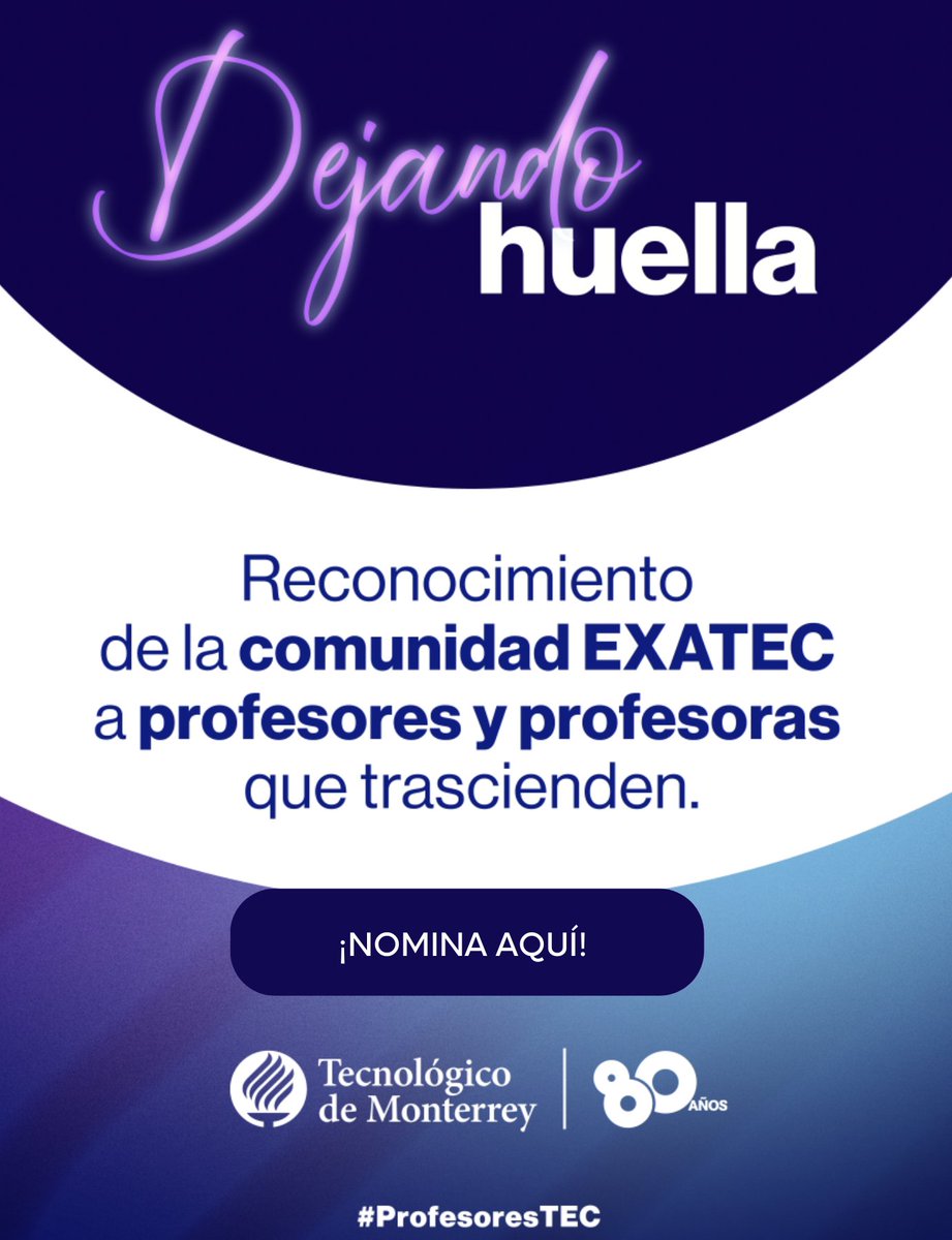CivilesExaTec's tweet photo. #RT @EXATEC: ¿Recuerdas a la profesora o profesor que dejó huella en ti?  💙 Únete a nosotros en la conmemoración de los 80 años de nuestra institución y celebremos su inspiración, esfuerzo y pasión. 👉 https://t.co/KUjvHLyPq8 🤩 https://t.co/WB2GG2n3BR