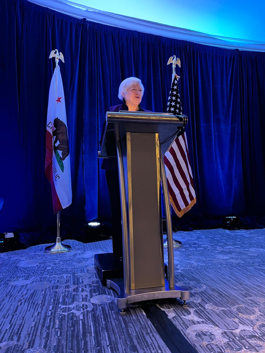 ValleyVisionSac's tweet photo. Today, the #captocap2023 delegation heard from U.S. Treasury Secretary and former Federal Reserve Chair Janet Yellen! She provided perspectives on economic recovery, climate action, and much more. Thanks, @DorisMatsui, for inviting such an esteemed guest! @Metro_Chamber https://t.co/ALkJPApC7p