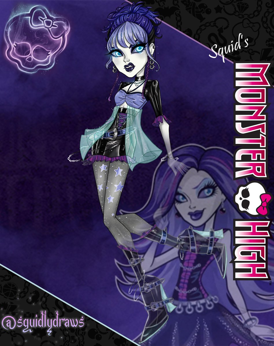 squidlydraws's tweet photo. My redesign of spectra vondegeist from @MonsterHigh #MonsterHigh #monsterhigh #monsterhighart #characterdesign #fanart https://t.co/78uZUO2Whf