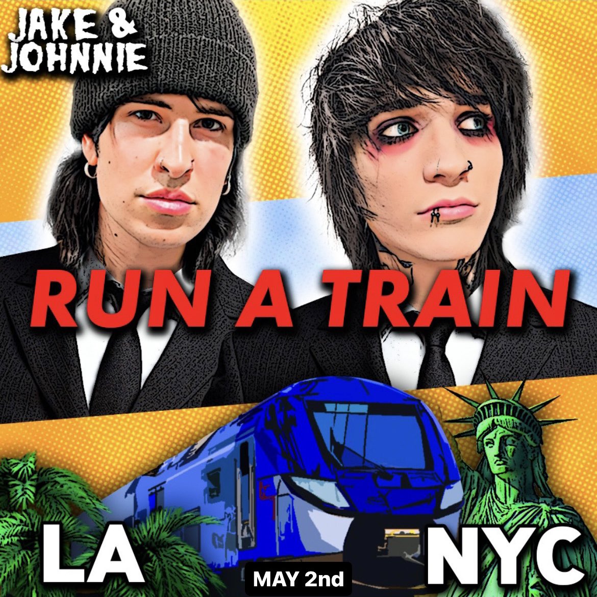 jakewebber's tweet photo. Buckle up buttercups🫵🏻

On May 2nd, Johnnie and I will ride the rails of America.🇺🇸🚂

documented on twitch, youtube, and tik tok🎬

CHOOO CHOOOOO!!!!!🚂 https://t.co/VBzVbEEY3P