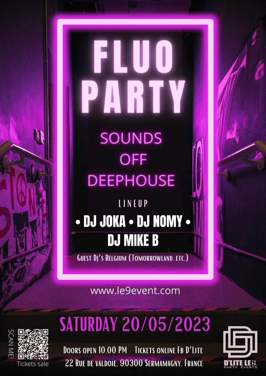 BBCGCrea's tweet photo. A ne pas manquer💟💟💟
FLUO PARTY 20-05-2023 SOUNDS OFF DEEPHOUSE
@D'LITE LE9 EVENTS💯🎉🎉🎉
Le 20 mai - 22 rue de Valdoie 90300 SERMAMAGNY
https://t.co/Ol2lGmm1eJ
#deephouse #fluoparty #dressfluo #themeparty #dj #feelgood #happyfeeling #dance #enjoy #foodanddrinks #party #music https://t.co/Yj55LAk3Fd