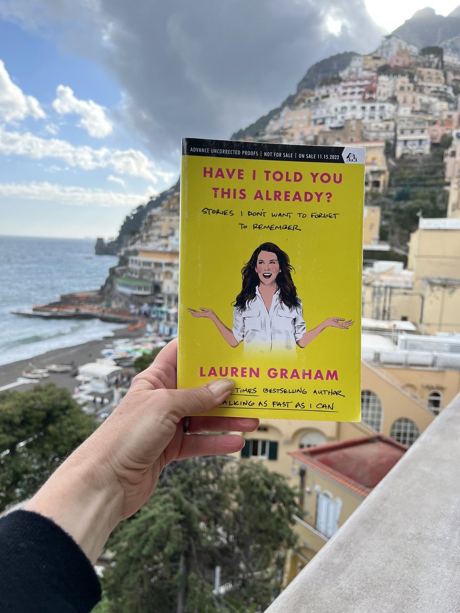 flsky1228's tweet photo. @thelaurengraham perfect beach read in Positano Italy.  Thanks for writing the best book to bring on vacation. https://t.co/wQXNq5nYjK
