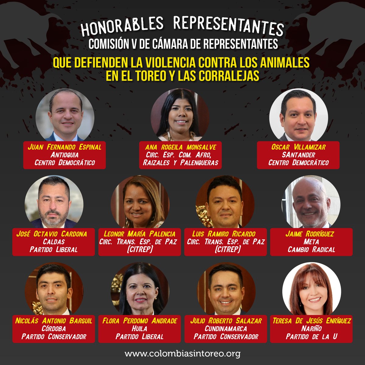 Archivada iniciativa que prohibiría toreo y corralejas en Comisión V de <a href="/CamaraColombia/">Cámara de Representantes de Colombia</a>. 
11 Representantes consiguieron archivar el PL 328/22 C, para así favorecer la violencia contra los animales.
#PorLosAnimales: ¡Continuamos trabajando por una #ColombiaSinToreo!
🐎🇨🇴🐂