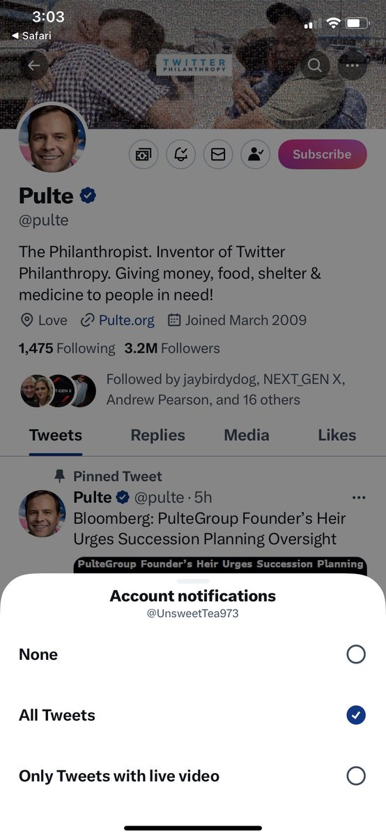 UnsweetTea1037's tweet photo. @pulte $ChuckRand always have notis on! https://t.co/2pbBgcbKGZ