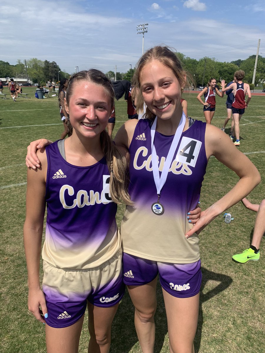 CoachTCanesTF's tweet photo. SECTIONAL QUALIFIERS!!! Anna Grace Boone Region 7-5A CHAMP &amp; @elizzza_5 3rd. In ladies 800M run!  #canesgofast! @cvilleschoolsys @BartowSportsZon https://t.co/p4BqY3hzZO