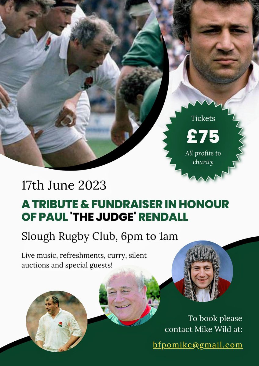 If you saw this piece and want to support the fundraising effort for Judge/MND there's still places available at this <a href="/Sloughrfc/">Slough Rugby Club</a> event