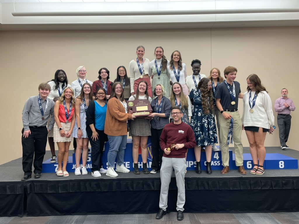 nsaahome's tweet photo. Congratulations Papillion-La Vista High School – the 2023 NSAA Class A State Journalism Champions! #nebpreps https://t.co/aOXyeaIEEY