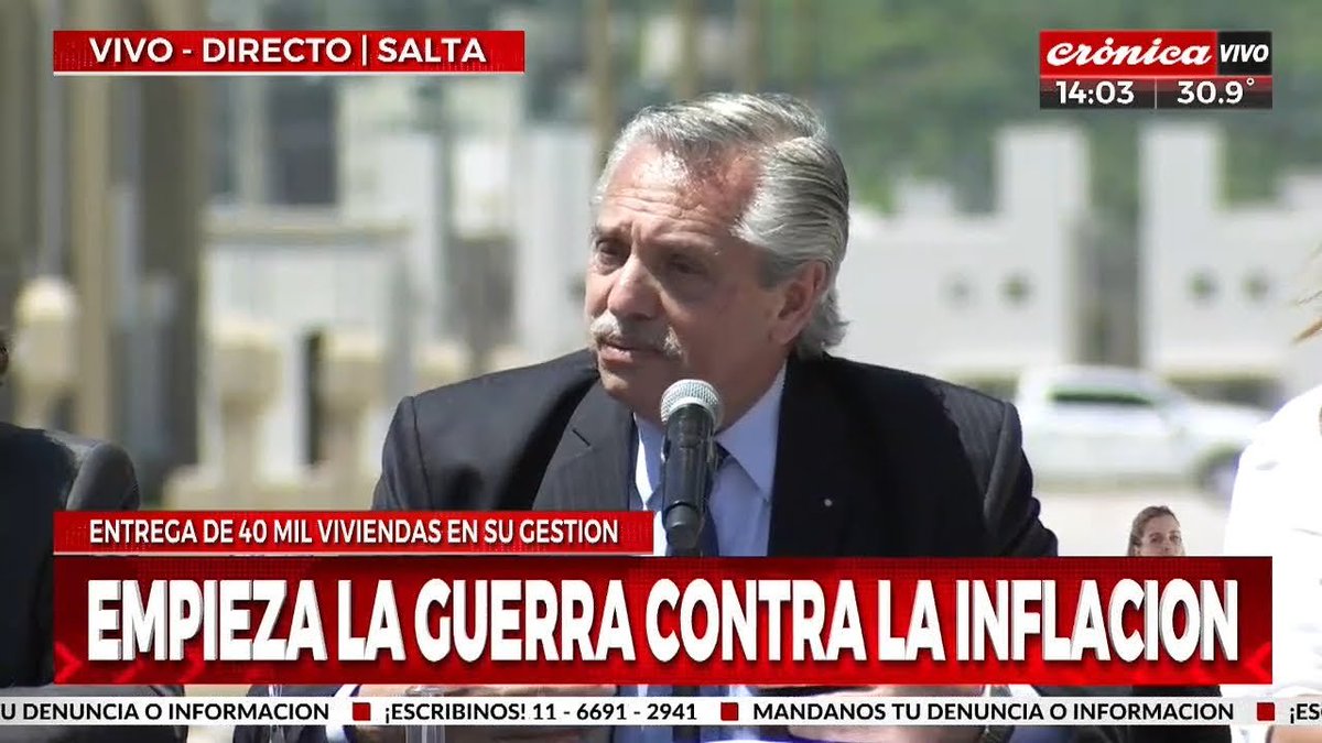 Hace un año <a href="/alferdez/">Alberto Fernández</a> : "Empieza la guerra contra la inflación"

Denle el Nobel de la Paz.