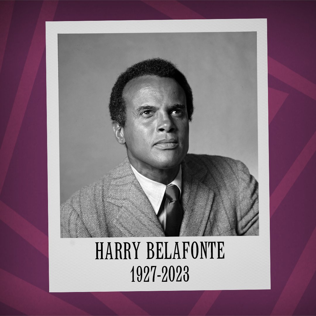 BeetlejuiceBway's tweet photo. Today we fondly remember Harry Belafonte, singer of “Day-O (The Banana Boat Song)” and "Jump in the Line," and a dear friend of #BeetlejuiceBway. https://t.co/u2nai5poBJ