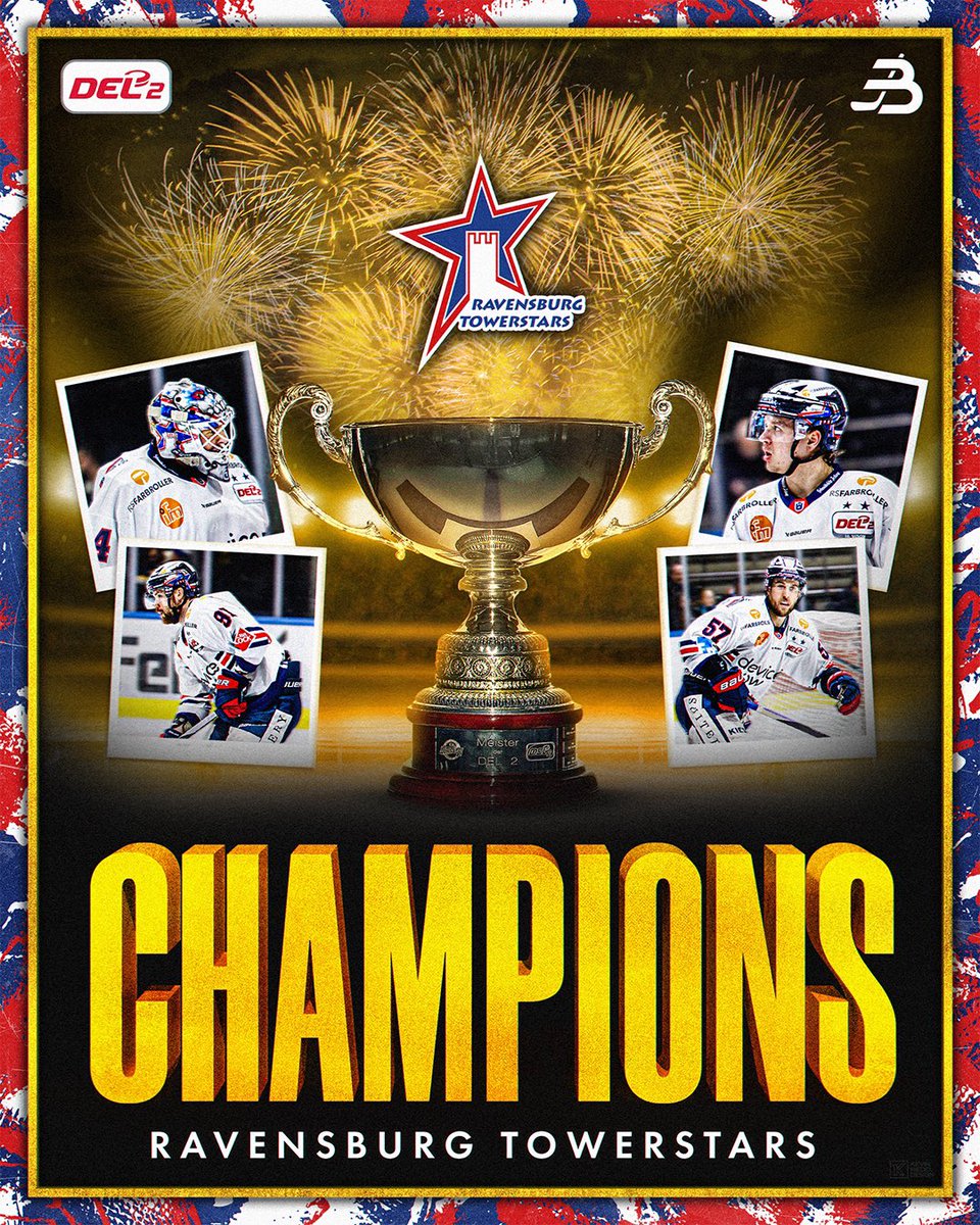 Ravensburg ist Meister! 🤩

Zum zweiten Mal nach 2019 feiern die Towerstars den DEL2-Titel. Herzlichen Glückwunsch! Unser Respekt gebührt auch dem EC Bad Nauheim für herausragende Playoffs. 👏🧊
-
🎨 @kevriedeldesign 

📸 <a href="/JMDPhoto89/">JMD Photographie</a>