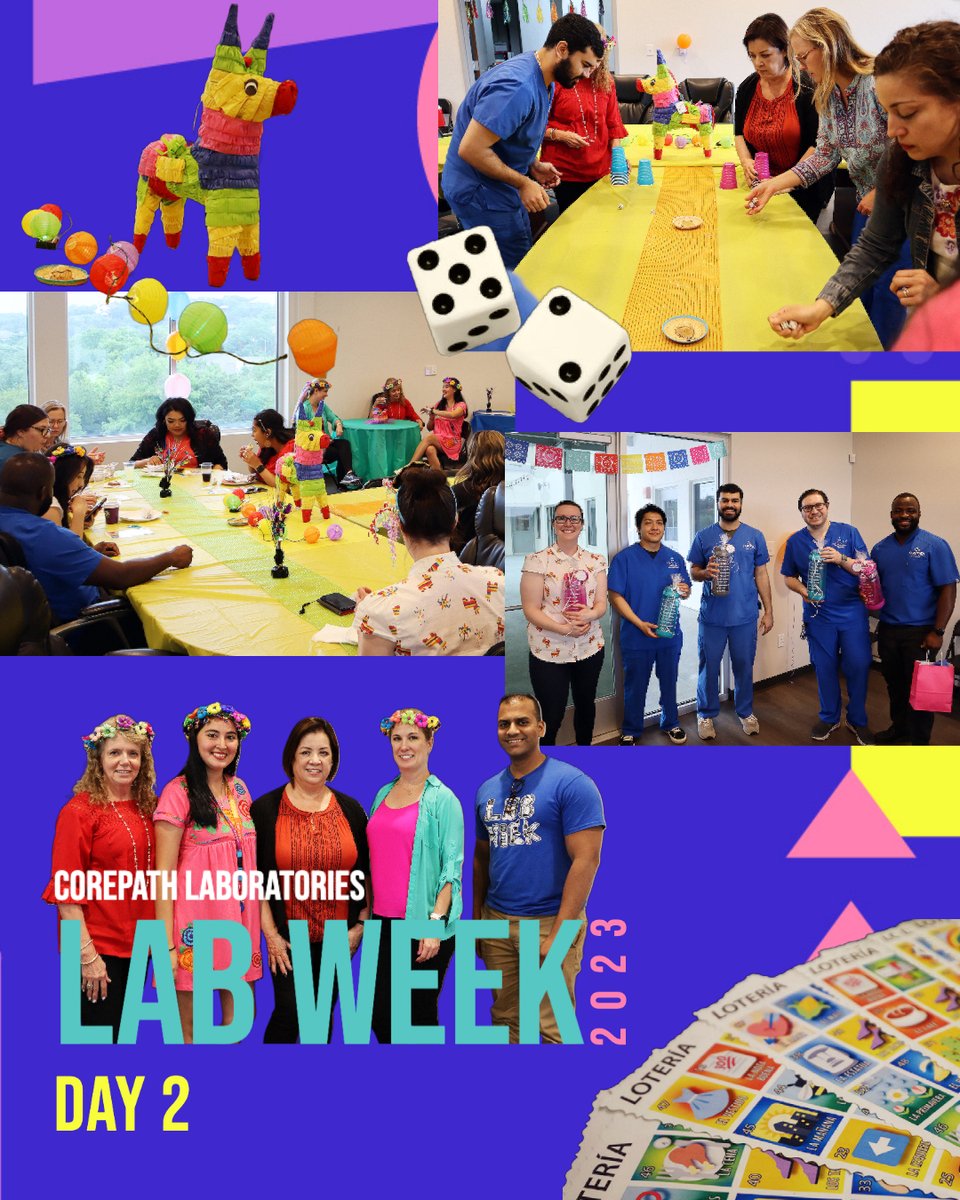 Happy #LabWeek! Day 2 was full of #FIESTA activities & food, including loteria, breakfast tacos, and pan dulce 🎉

Did you know that today is also National #DNADay? 🧬

#LabWeek2023 #FIESTASA2023 #VivaFiesta #SATX #CaringforLives